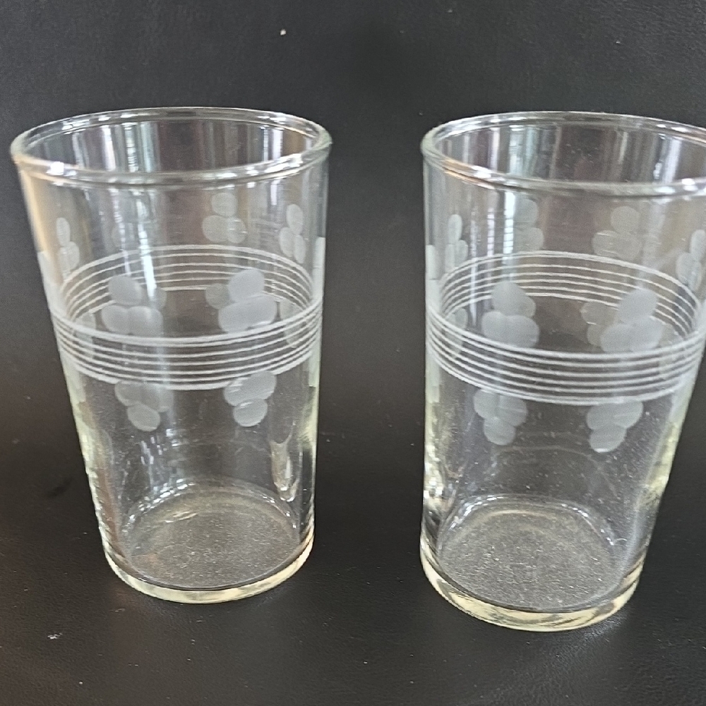 Vintage Etched Juice Glasses
